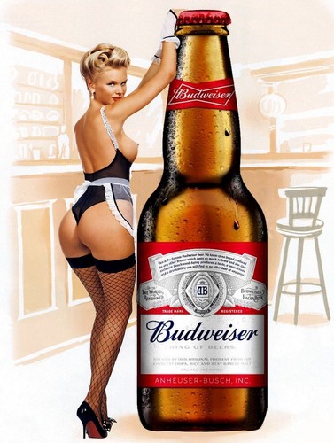 Budweiser pin girl vintage - girl,,
