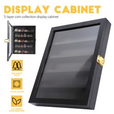 Display Case With 5 Layers Vintage Lock Transparent Design For Coins Medal Badg