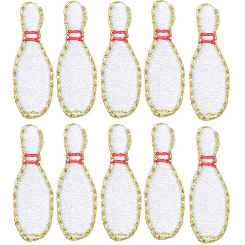 Pack bowling pin applique - 10-pack,