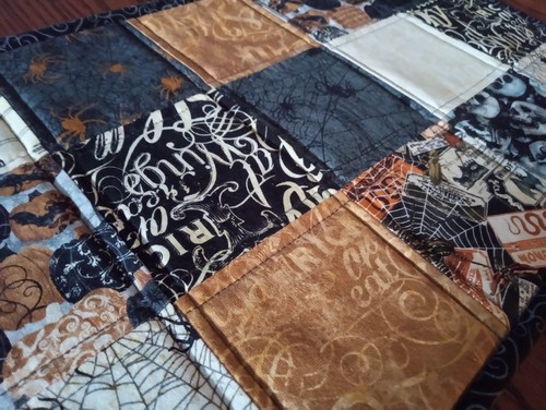 Patchwork halloween table - patchwork,