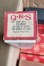 PIANOLA  WORDROLL QRS 10-462 I'D LIKE TO TEACH THE WORLD TO SING P/B RUDY MARTIN