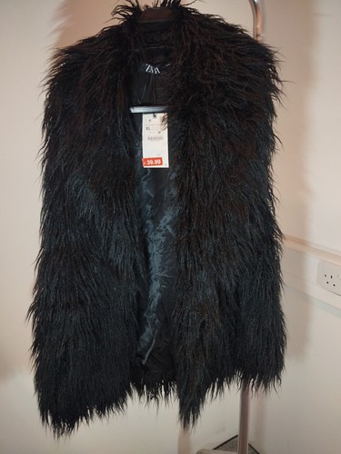 Zara black faux fur - , gilet