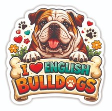 I Love English Bulldogs Vinyl