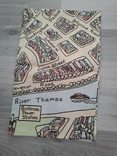 HARRODS TEA TOWEL LONDON MAP NEW NO LABEL 100% IRISH LINEN ONLY 1 AVAILABLE