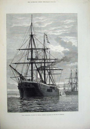 Original old antique print - old,