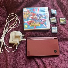 Nintendo DSI XL Console Burgundy, Charger & Mario & Sonic At The London & More