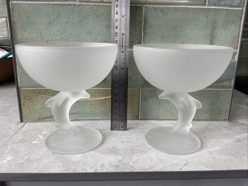 Pair vintage frosted - of,