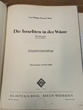 Die Israeliten in der Wuste: Bach, C.P.E: Bote & Bock: Music Score