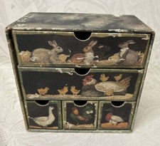 Vintage Rice Paper London 5 Drawer Chest Made In England  Farm Animals Sweet