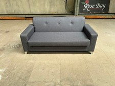 Grey 3 Seater, Square arm with buttoned back - Baltimore CLEARANCE QC Checked!