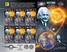 ALBERT EINSTEIN Physicist Scientist Space MNH 6v-Stamp Sheet 2024 Central Africa