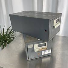 Vintage Bisley Industrial Index Filing Drawers X2 40x22x16cm Tools Storage