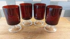 Set of 4 Vintage Luminarc Ruby