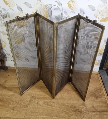 Antique brass folding fire - antique,