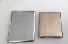 VINTAGE CHROME ART DECO ENGINE TURNED  KINCRAFT POCKET CIGARETTE CASE HOLDER + 1