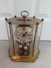 Brass Mantle Clock, Koma Quartz with instructions, 1980s