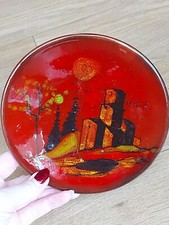 Vintage MCM Red Handpainted