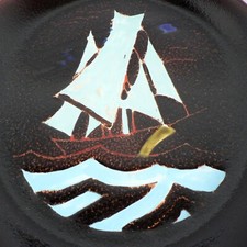 POOLE POTTERY AEGEAN 16" OVAL PLATTER SAILING BOAT YACHT DISPLAY PLATE CHARGER