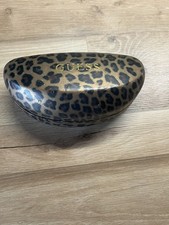 Authentic GUESS Eyeglass Sunglass Leopard  Print Large Hard Clamshell CASE ONLY