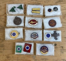 Vintage Enamel Pin Badges YHA Royal Life Saving Society Swimming Etc Bundle