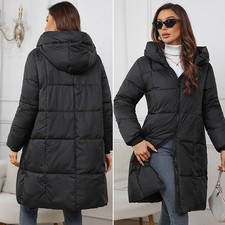 Women Winter Mid Long Parka Quilted Padded Coat Ladies Warm Padded Puffer Jacket