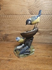 V. RARE ARDEN BIRD SCULPTURE C.HOLT,BLUE AND GREAT TITS FEEDING,MODEL 083