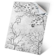 1 x Vinyl Sticker A2 - BW - Vintage Floral Birds Wallpaper Flowers #43723