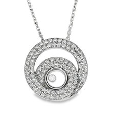 18ct Chopard Happy Spirit Diamond Pendant And Chain 