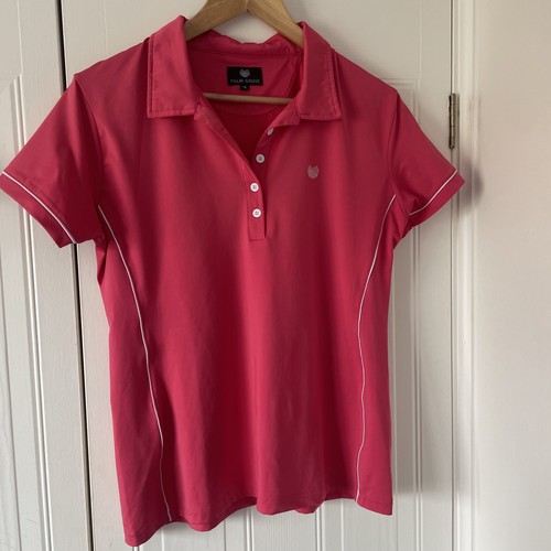 Pink palm grove golf top - pink, polo