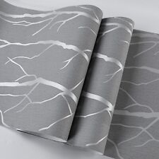 3D Damask Sliver Wave Wallpaper Silver Grey Wall Paper Rolls Home Room Decor 10M