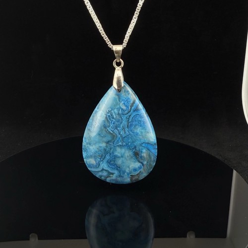 Blue lace agate - lace, teardrop