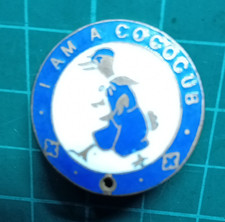 Vintage 1930's I Am A Cococub Enamel Pin Badge Cadbury-Bournville Advertising