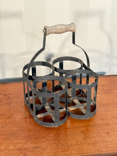 Vintage metal milk bottle - vintage,