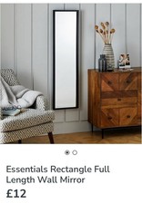 Dunelm Black Slim Rectangle Shape Mirror. Ready to Hang Collect from North Devon