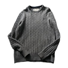 Jack Wills Merino Wool Grey Cable Knit Jumper Sweater Men’s Size XS