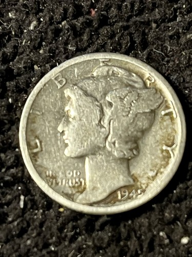 1945 mercury dime rim - 1945-d, w/