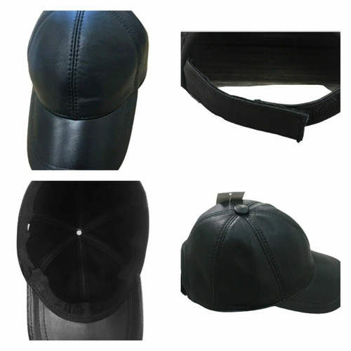 Leather genuine baseball cap - leather,