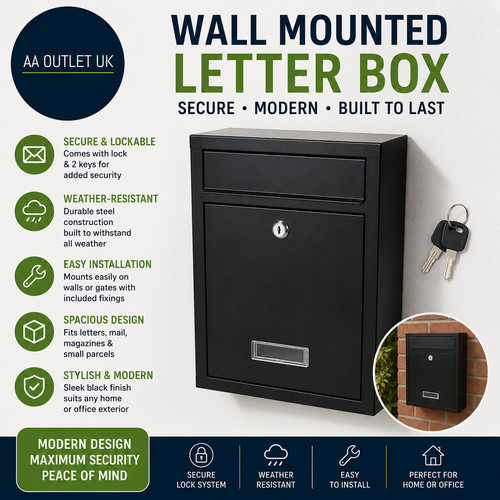 Wall mounted modern mailbox - wall,