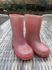 Girls Pink Sparkle Wellies