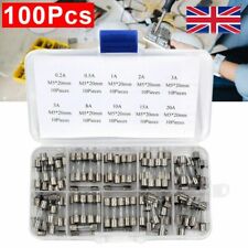 100Pcs 5x20mm Quick Blow Glass Tube Fuse Assorted Kits Fast Action Glass Fuses