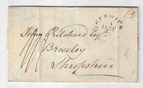 C1816 pre stamp entire - c1816, berwick