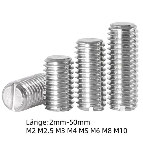 Stainless slotted grub screws - stainless,