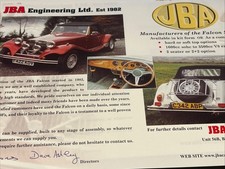 The JBA Falcon Sports Kit Car Sales Info Brochure Sheet