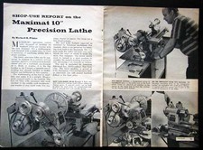 Edelstaal Maximat 10" Metal Lathe Shop Use Report 1961