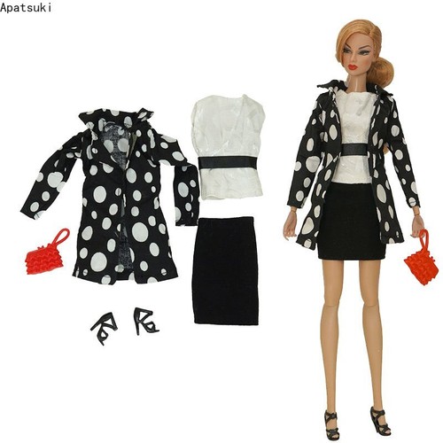 Black polka dot clothes set - dot,