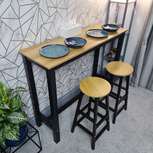 Bar table 2 stools - 2,