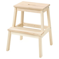 IKEA BEKVÄM Wooden Step Stool Aspen wood 50cm Kitchen Bathroom Ladder Chair Seat
