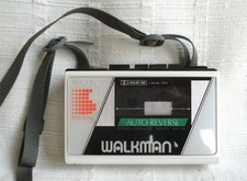 WORKING Sony WM-28 Walkman, genuine 1980s, white, with original shoulder strap