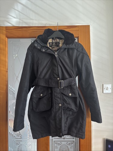 Girls barbour black coat with - barbour,