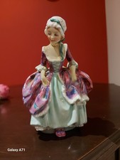 Early Rare Royal Doulton Goody Two Shoes Figurine, Purple&Green, Repaired head